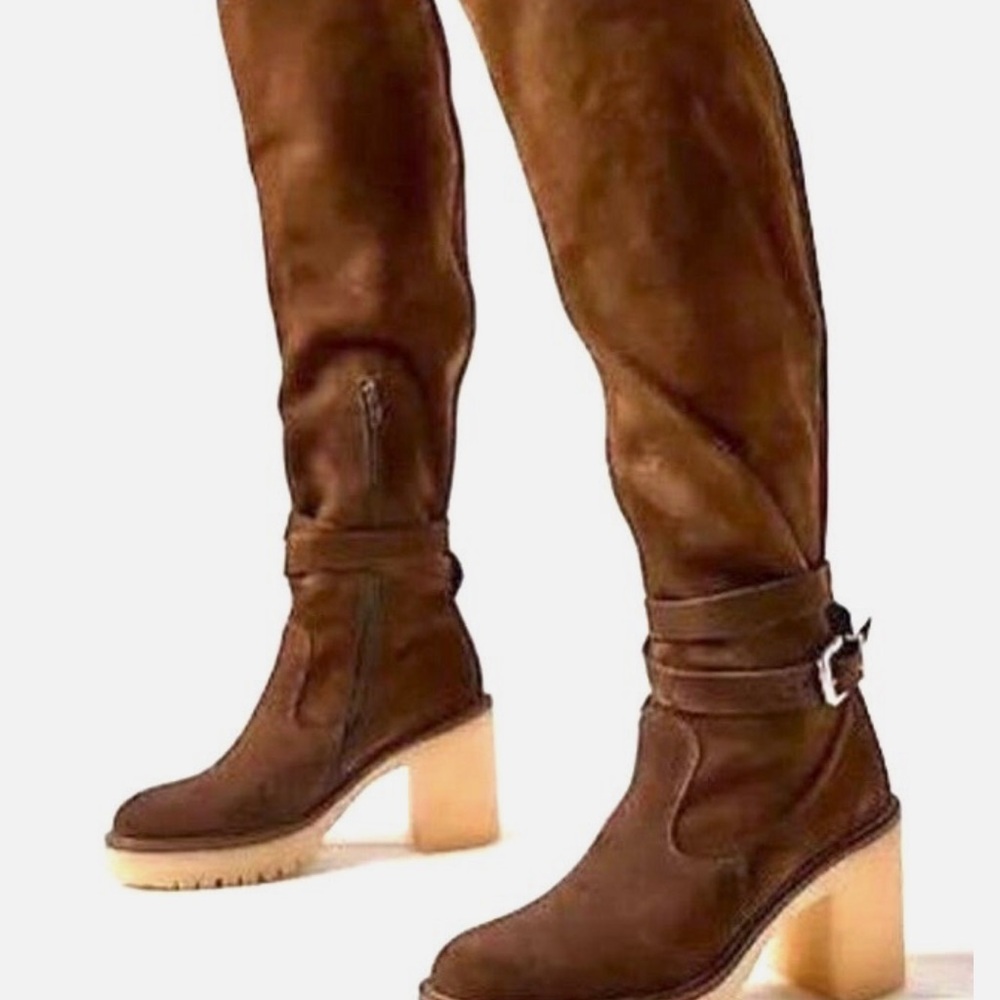 Free People Tan Heeled Boots the jasper boots